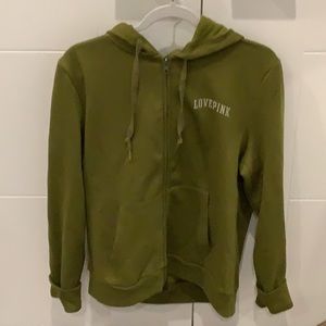 Brand new pink army green zip up hoodie